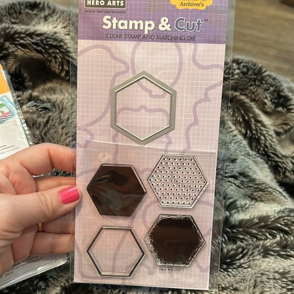 New Set of 2 thin metal die cuts and clear stamps for planner paper crafting - Picture 7 of 15